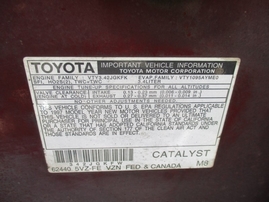 1997 TOYOTA 4RUNNER LIMITED BURGUNDY 3.4L AT 4WD Z16323